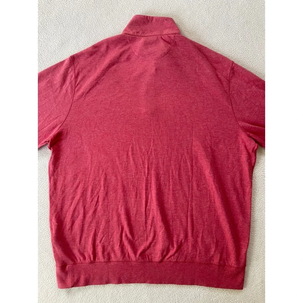 Polo Ralph Lauren Mens XL Pullover Orange Heather Performance Quarter Zip Salmon